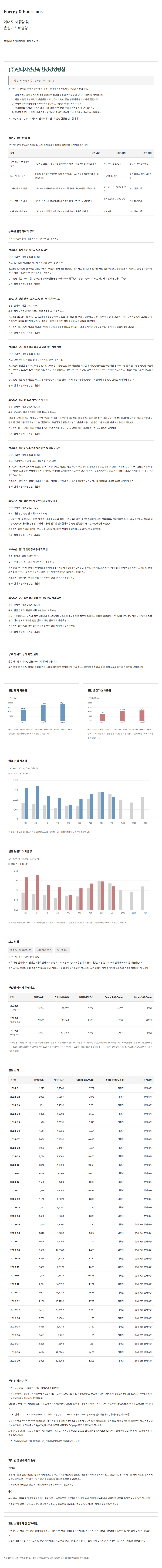 에너지 사용량 및 온실가스 배출량 공시 (2026년 10월 1일)